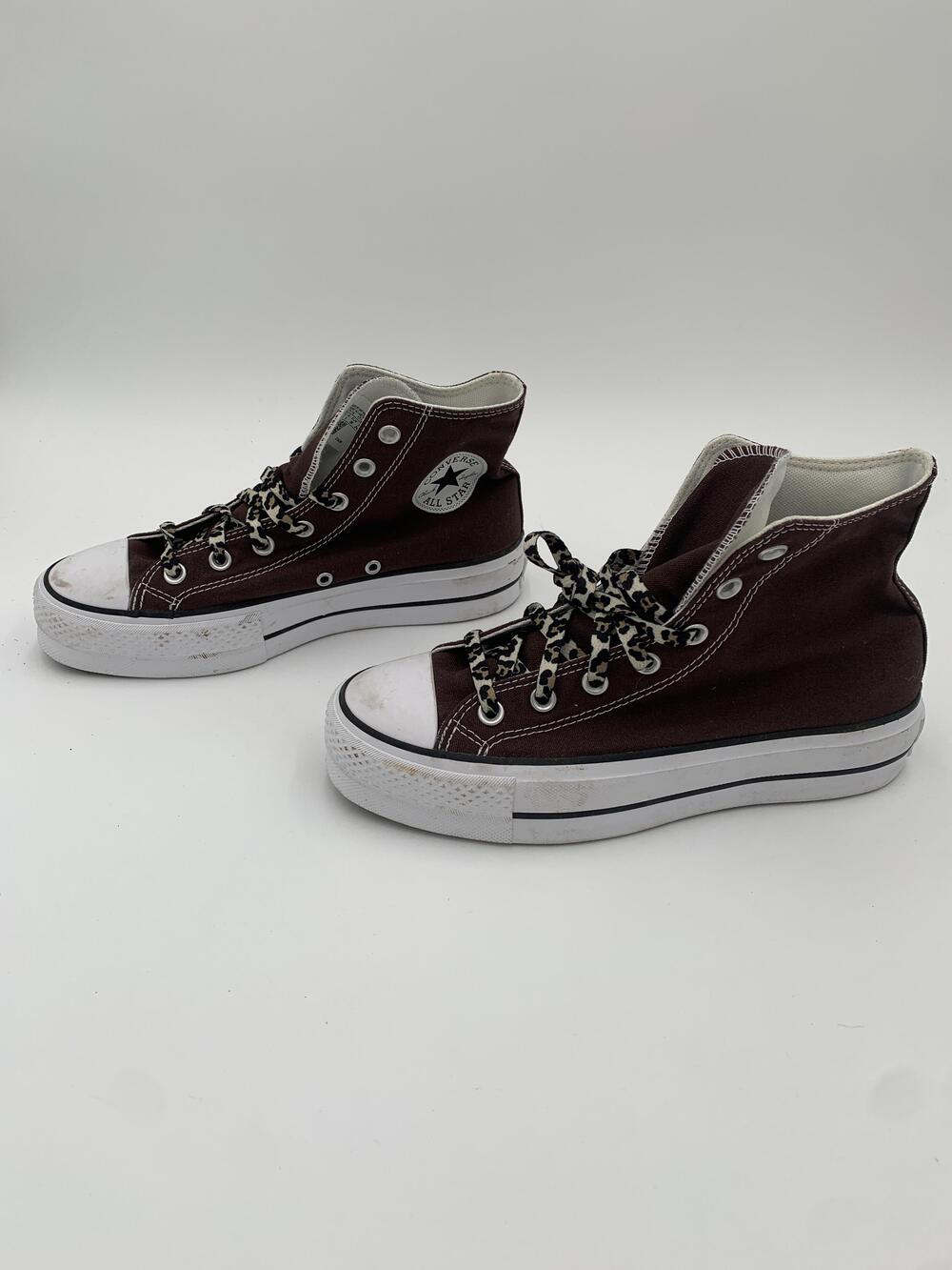 Converse Chuck Taylor All Star Platform High Top Shoes Mens Brown Leopard Size 6